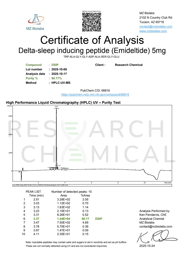 DSIP 5mg (Delta Sleep Inducing Peptide) - Image 2